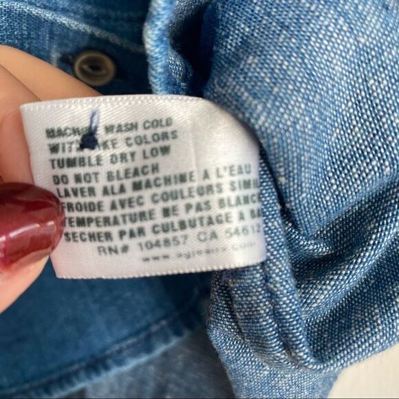 AG Adriano Goldsshmied Denim Button Down Shirt Size X-Small - Picture 8 of 8